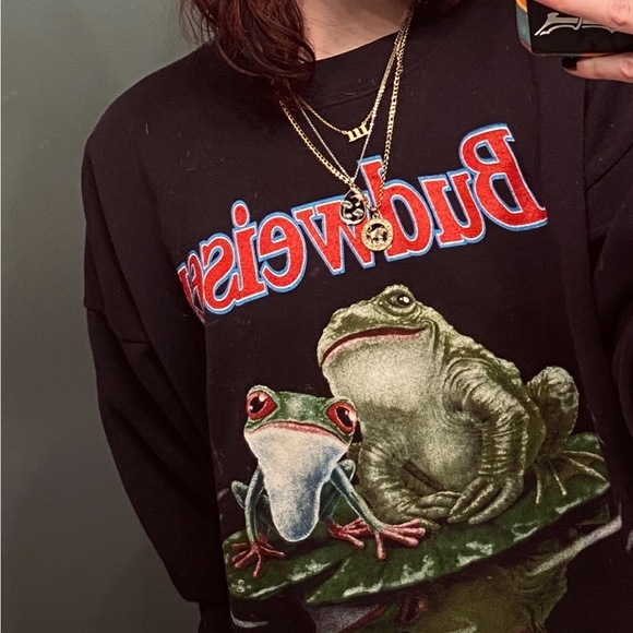 RARE BUDWEISER CREWNECK 90s Budweiser Frog SuperBowl 95 BUDWEISER commercial - Picture 5 of 14